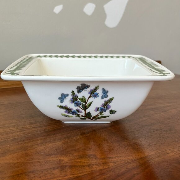 Portmeirion Botanic Garden Pansy 6.5" Square Bowl Cereal Soup Replacement Viola - Picture 3 of 13